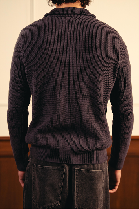 Quarter Zip Sweater - Ash Gray