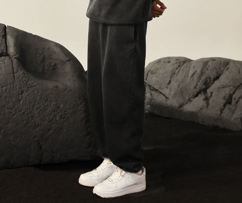 Men Washed Sweatpant- Black