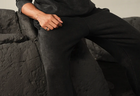 Men Washed Sweatpant- Black