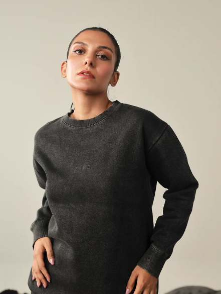 Women Washed Sweatpant- Black