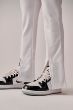 White slits pants for women