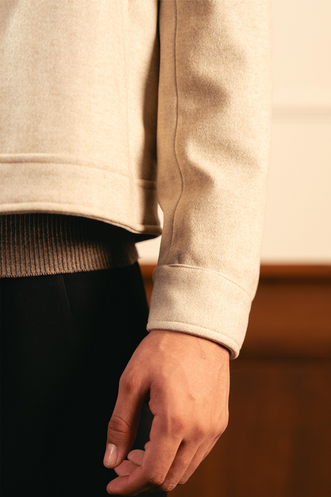 Tailored Herringbone Jacket – White