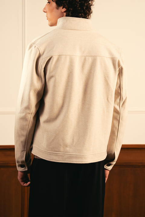 Tailored Herringbone Jacket – White