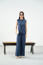 The Essential Vest Set - Blue and white
