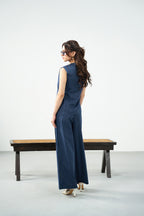 The Essential Vest Set - Blue and white
