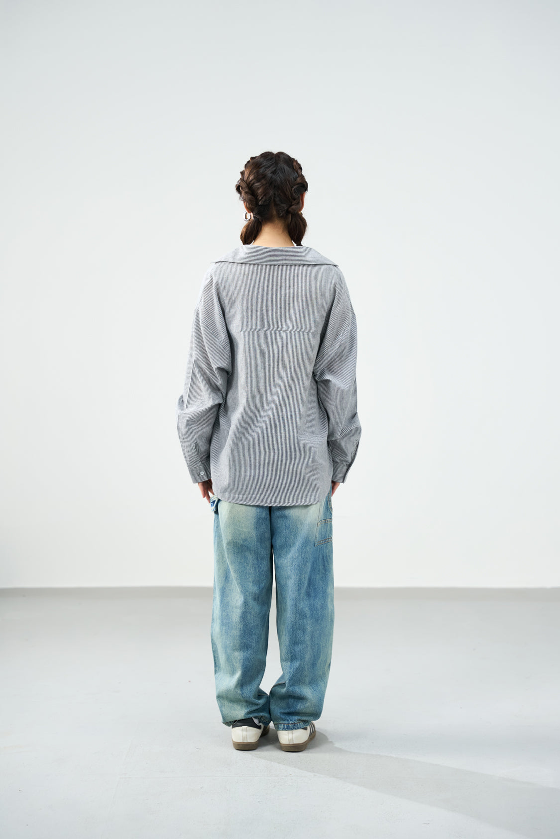 The Relaxed Stripe Shirt - Ash stripe