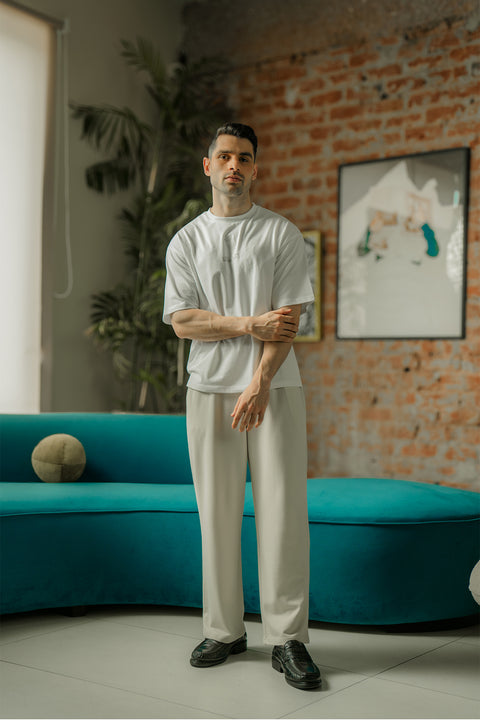 Relax Fit Terry Trouser - Ivory