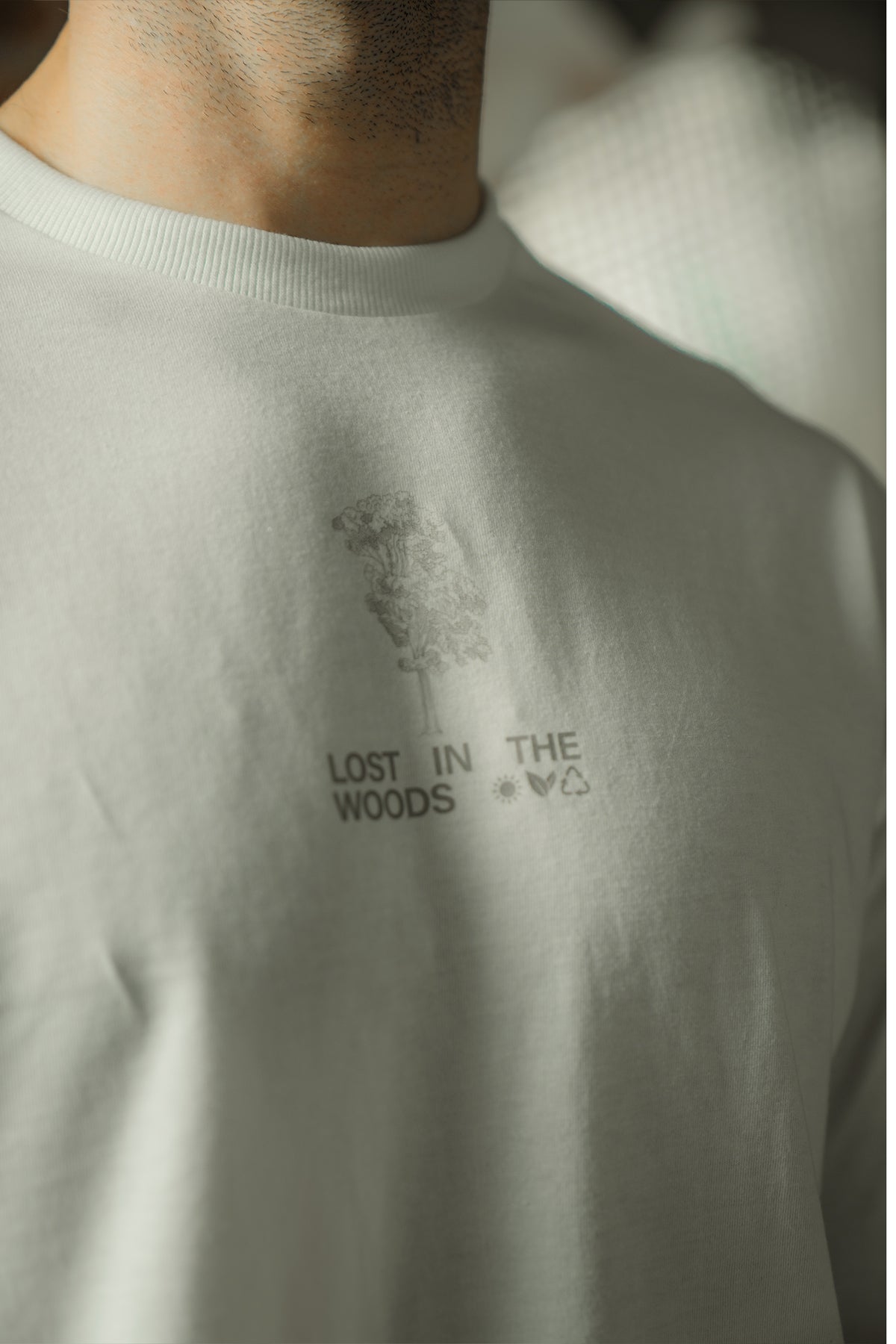 Crew Neck Graphic Tee - White