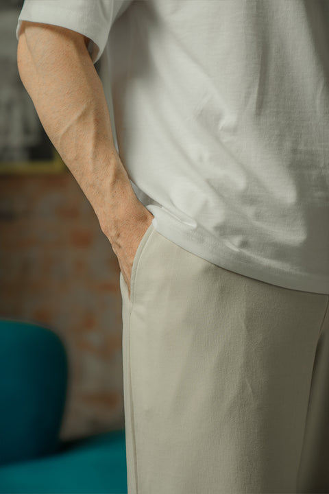 Relax Fit Terry Trouser - Ivory