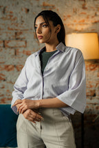 Cropped Box Fit Shirt - Lilac