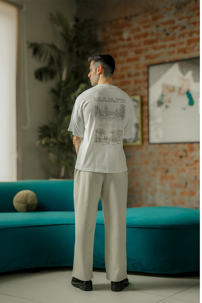 Crew Neck Graphic T-Shirt – White