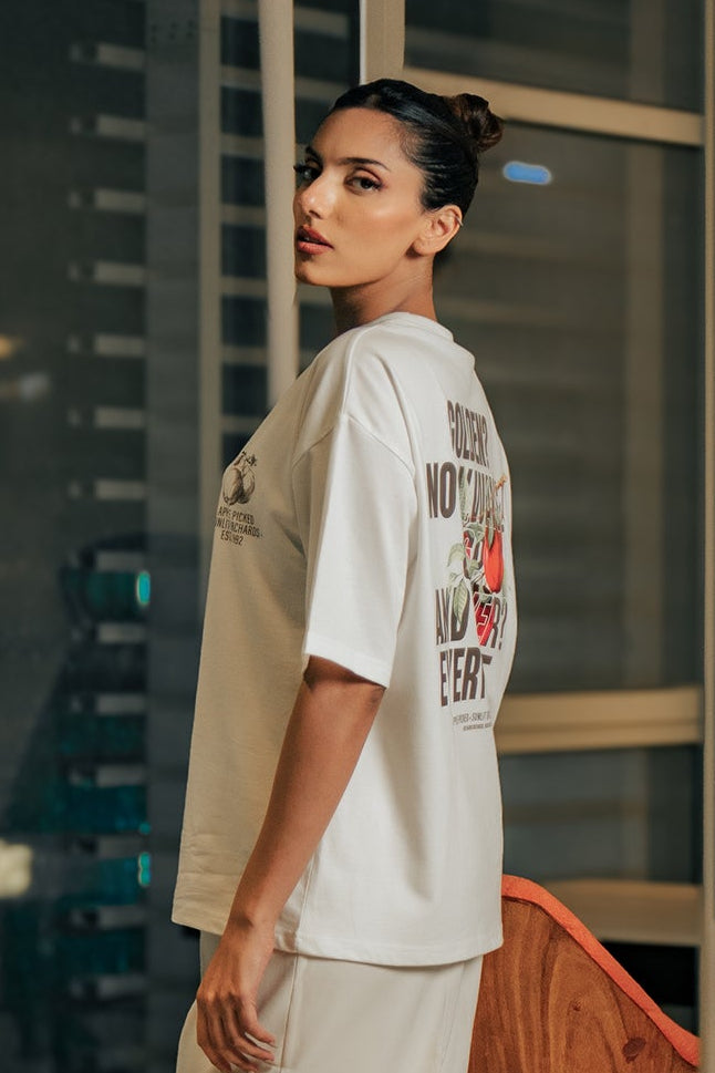 Crew Neck Graphic Tee - White Main image