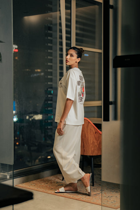 Crew Neck Graphic Tee - White