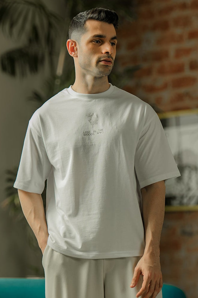 Crew Neck Graphic T-Shirt – White Main image