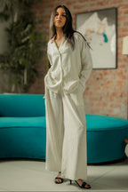 Co-ord Set with Cargo Pants - Cream