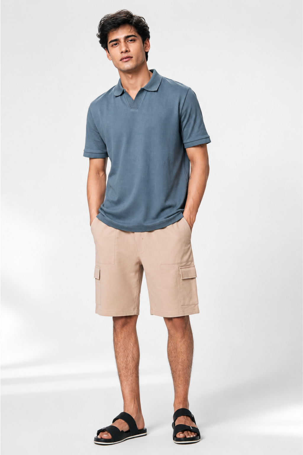 Relaxed Fit Cargo Shorts – Khaki