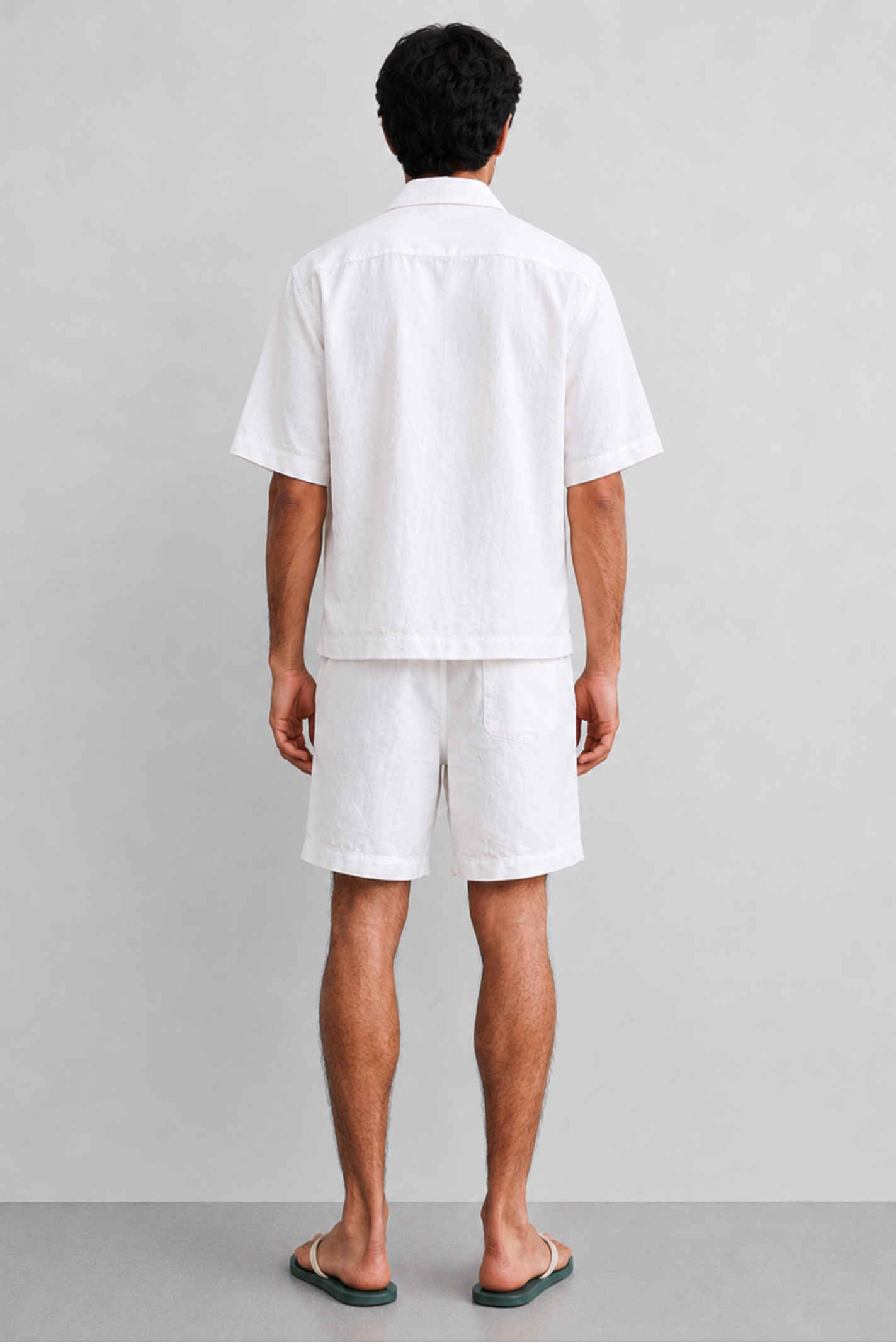 Cuban Collar Boxy Fit Shirt – White