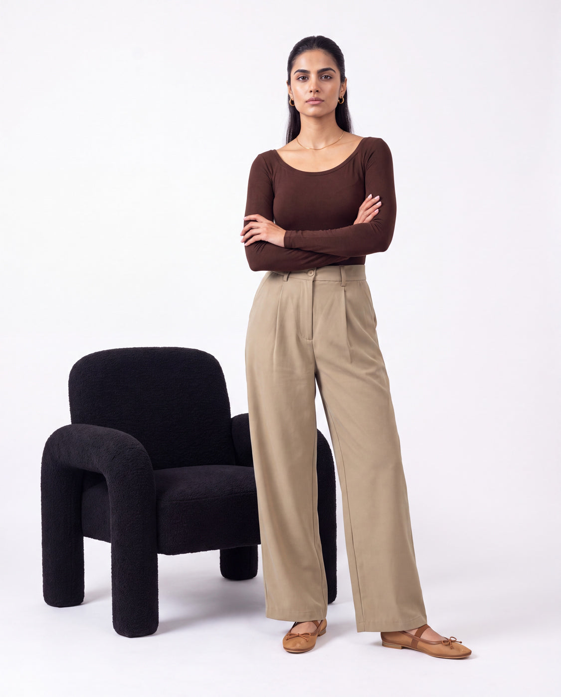 Pleated Wide Leg Pants