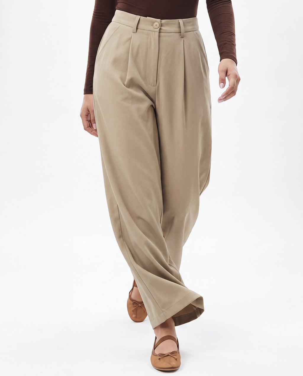 Pleated Wide Leg Pants