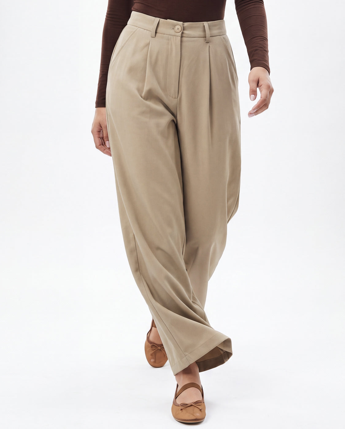 Pleated Wide Leg Pants