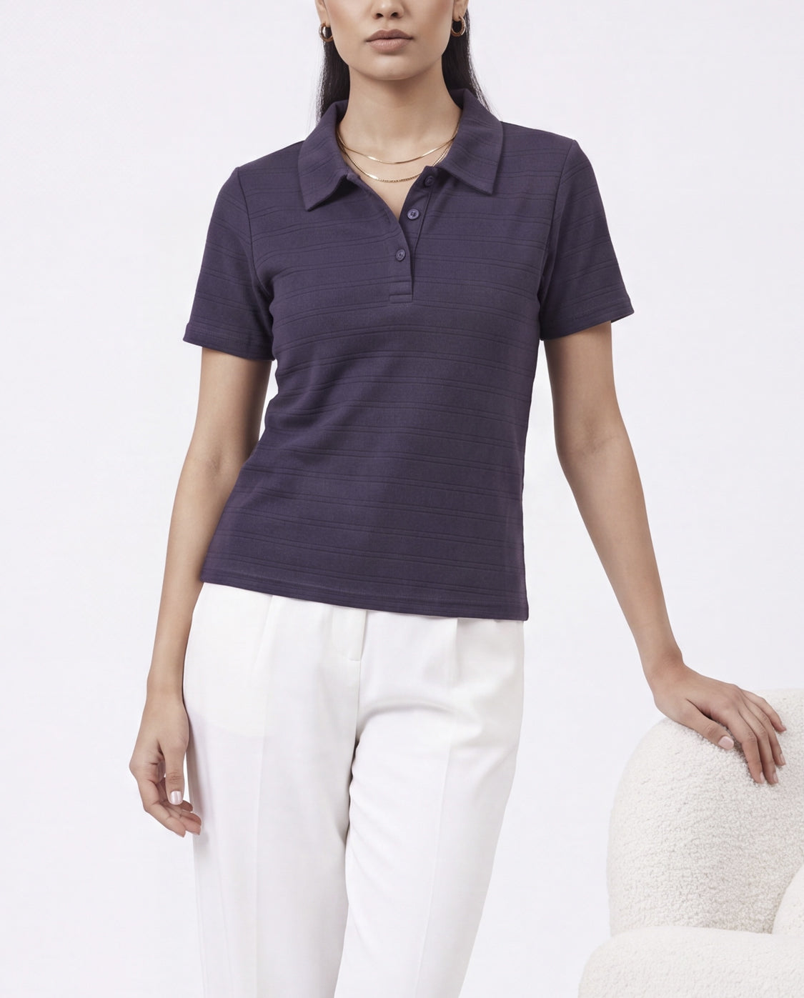 Pique baby Polo - Muave Secondary image