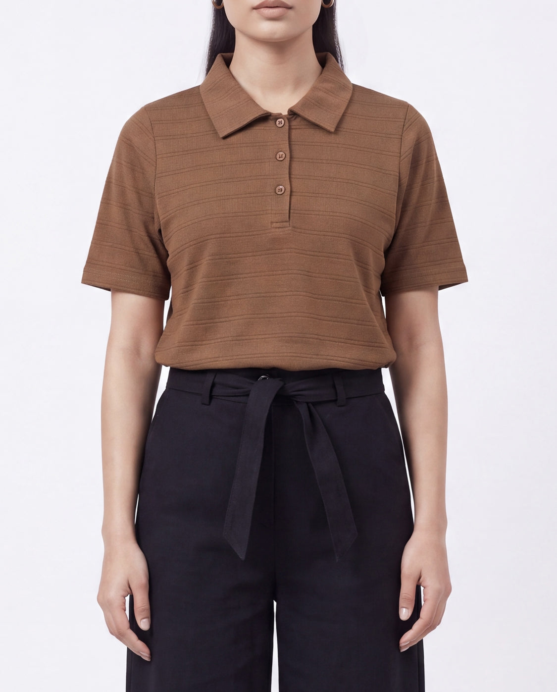 Pique baby Polo - Brown Main image
