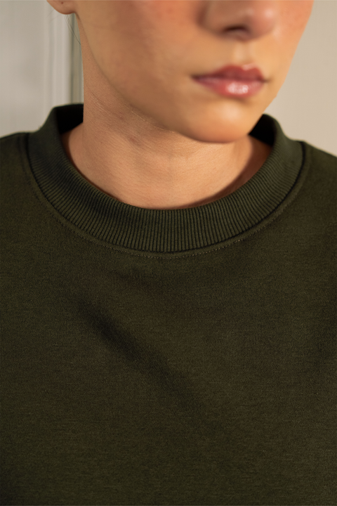 Classic Crew Neck Sweatshirt - Dark Green