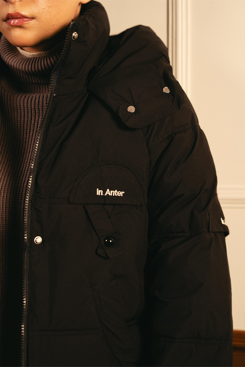 Cozy Hooded Puffer Jacket - Black