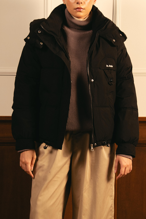 Cozy Hooded Puffer Jacket - Black