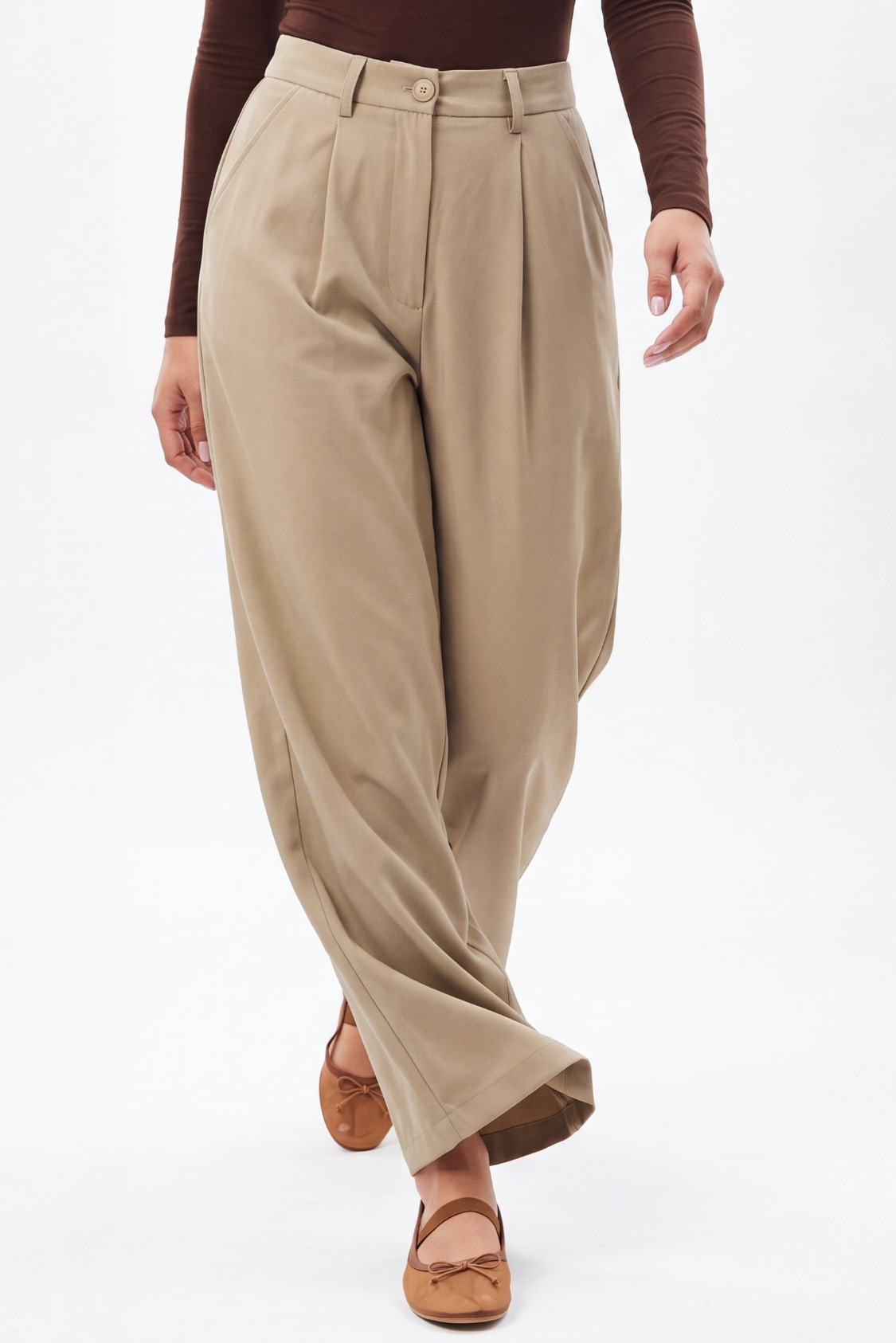 Pleated Wide Leg Pants