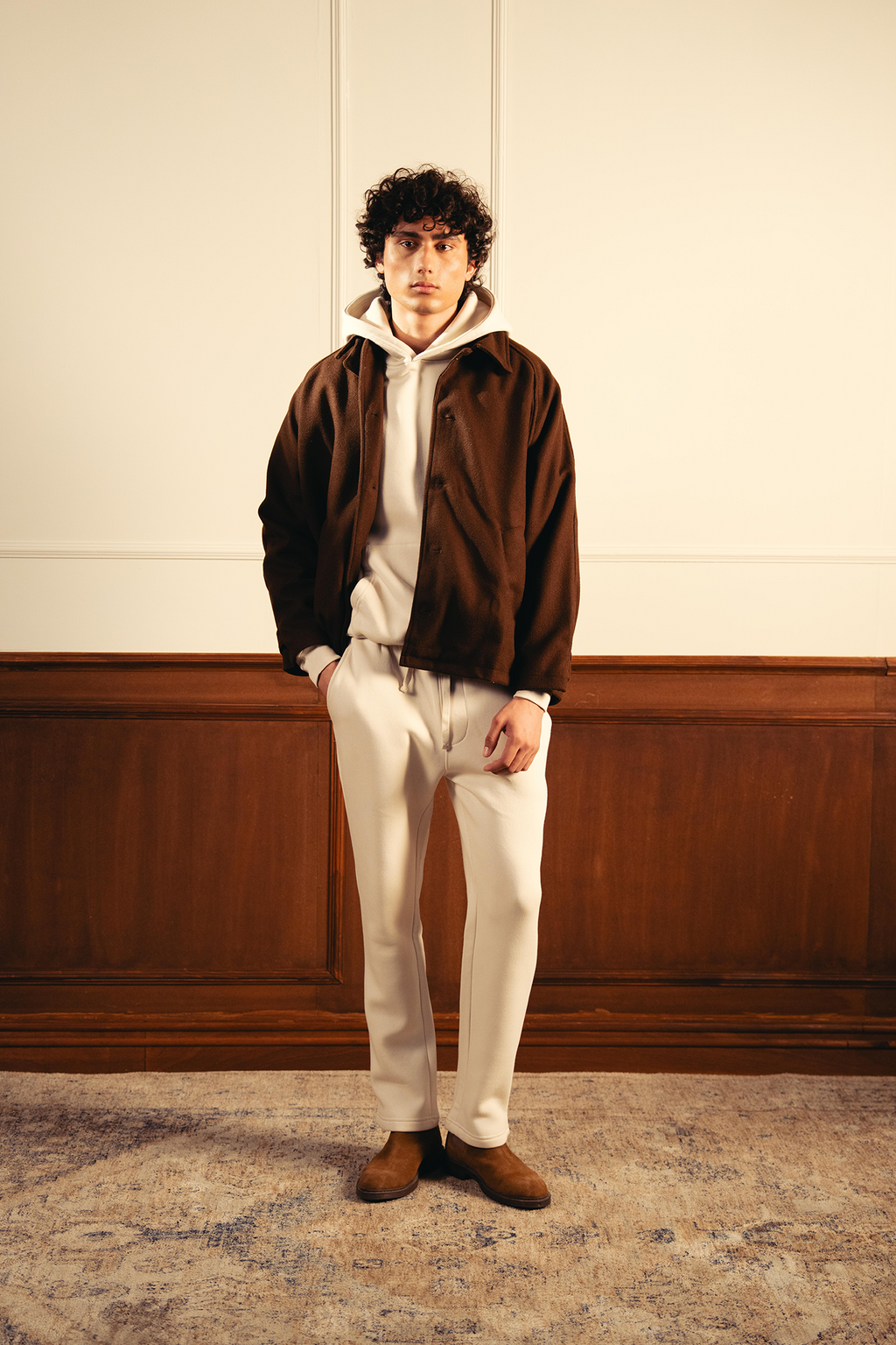 Wool Short Coat – Brown