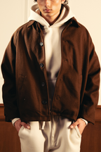 Wool Short Coat – Brown