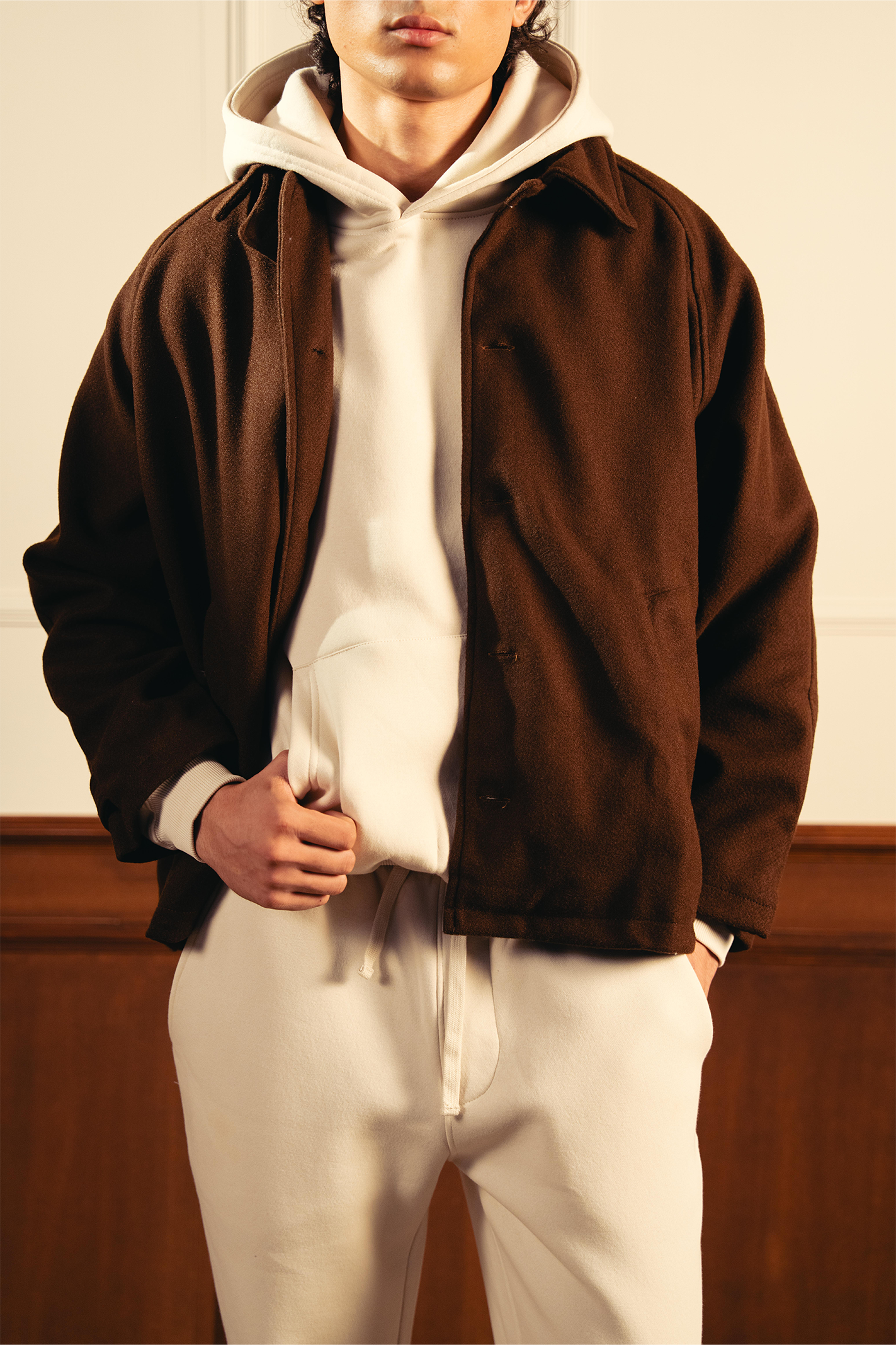 Wool Short Coat – Brown Secondary image