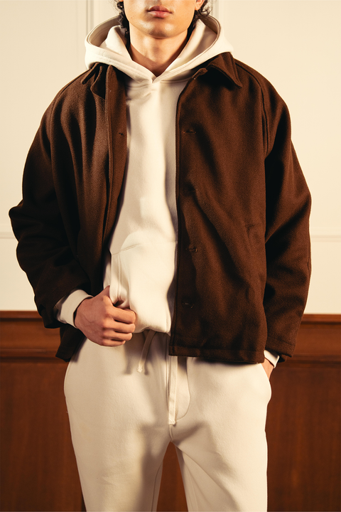 Wool Short Coat – Brown