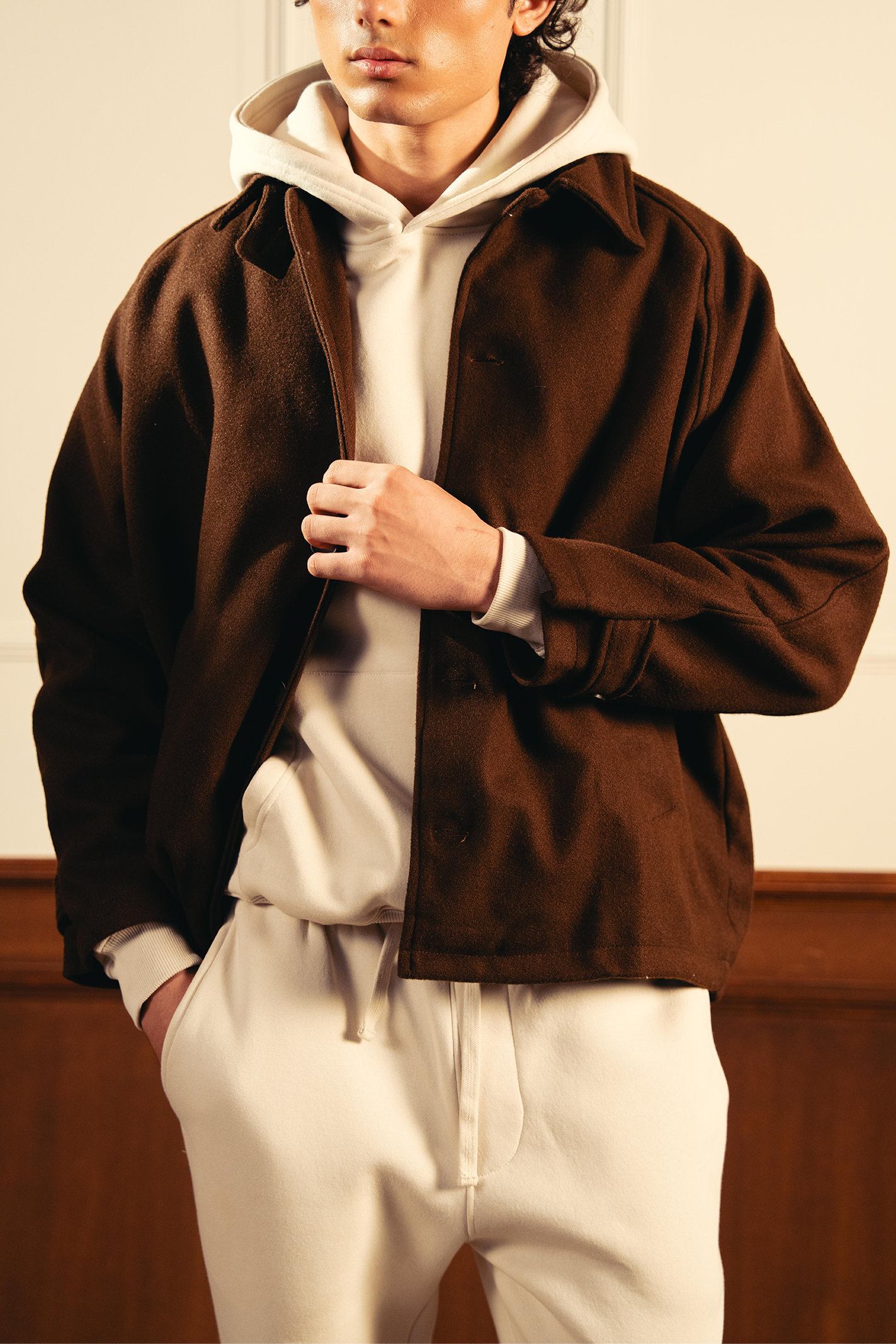 Wool Short Coat – Brown Main image