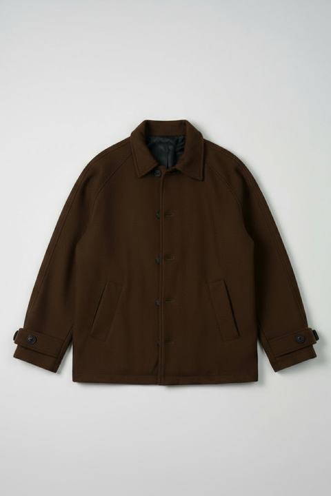 Wool Short Coat – Brown