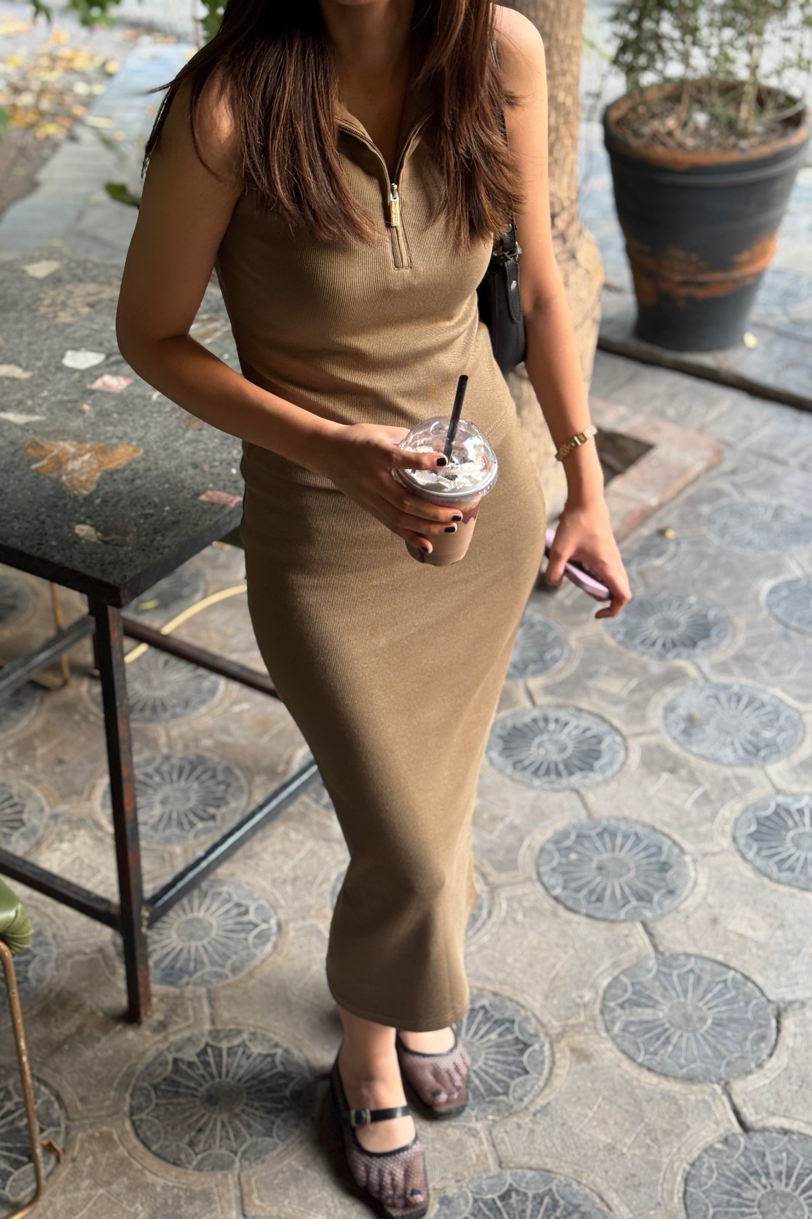 Rib Co-Ord Set - Olive Main image