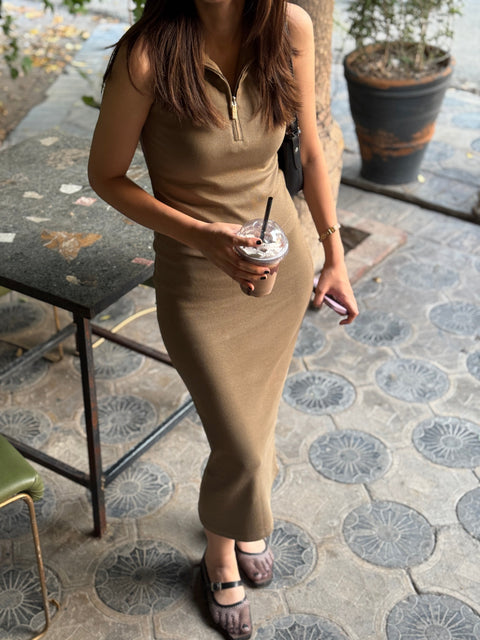 Slim fit Rib Skirt - Olive