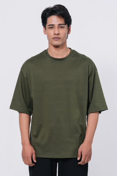 Premium Interlock Oversized T-Shirt – Green