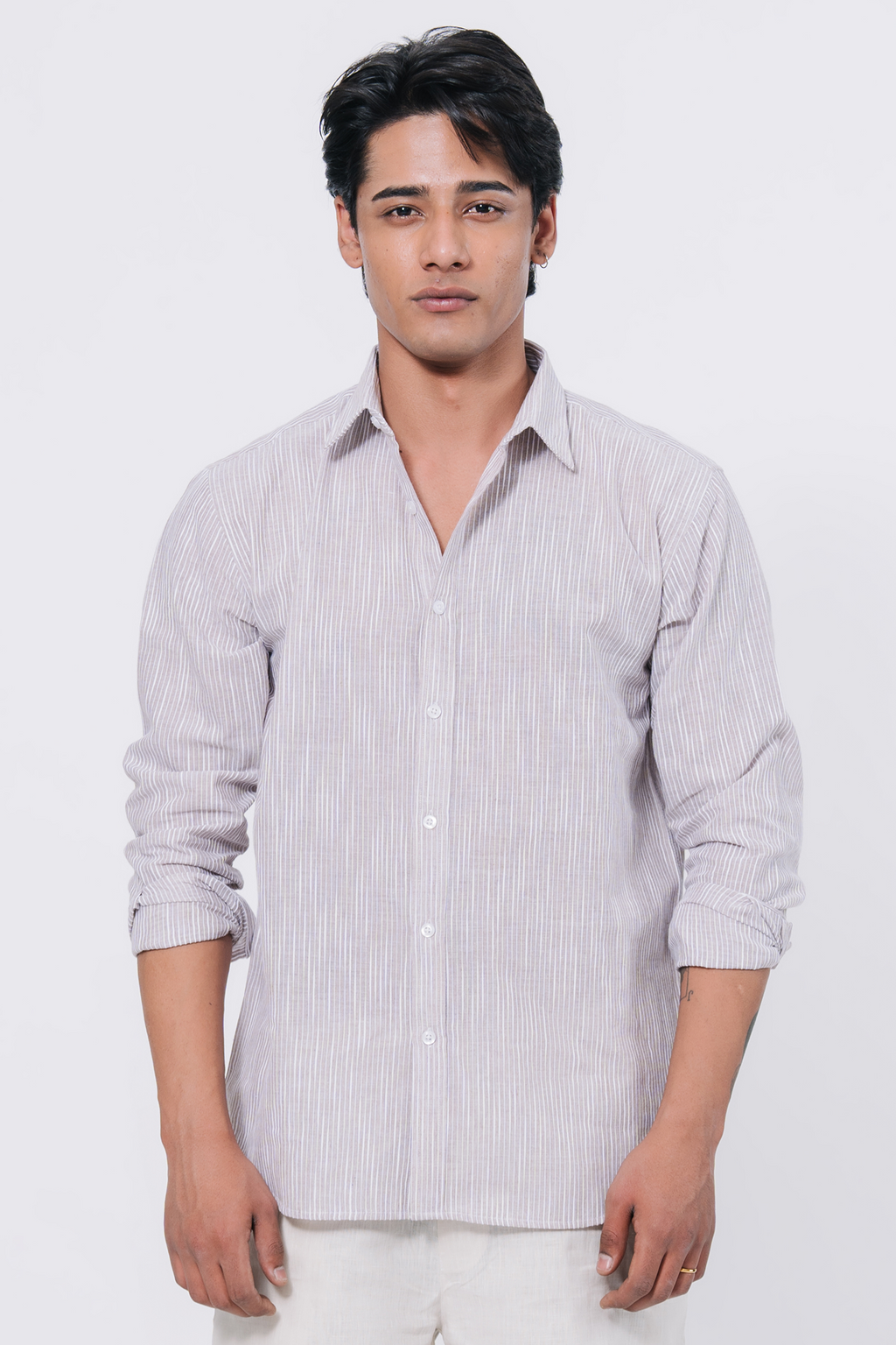Striped Regular Fit Shirt – Grey