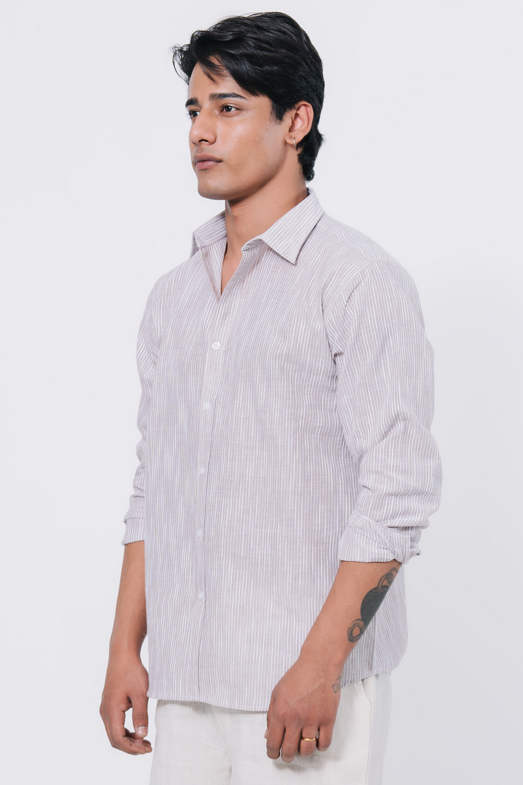 Striped Regular Fit Shirt – Grey