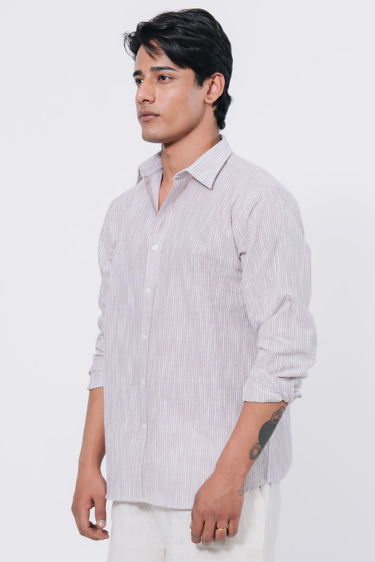 Striped Regular Fit Shirt – Grey