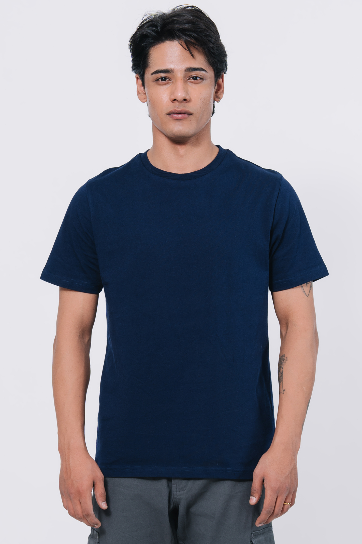 Premium Cotton T-Shirt – Navy Blue Secondary image