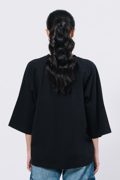 Raglan Oversize T- Shirt - Black