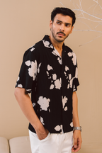 Textured Print Shirt – Black & White