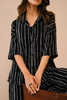 TexturedPrinted Co-ord Set - Black and white stripe