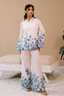 Collared Printed Co-ord Set - White
