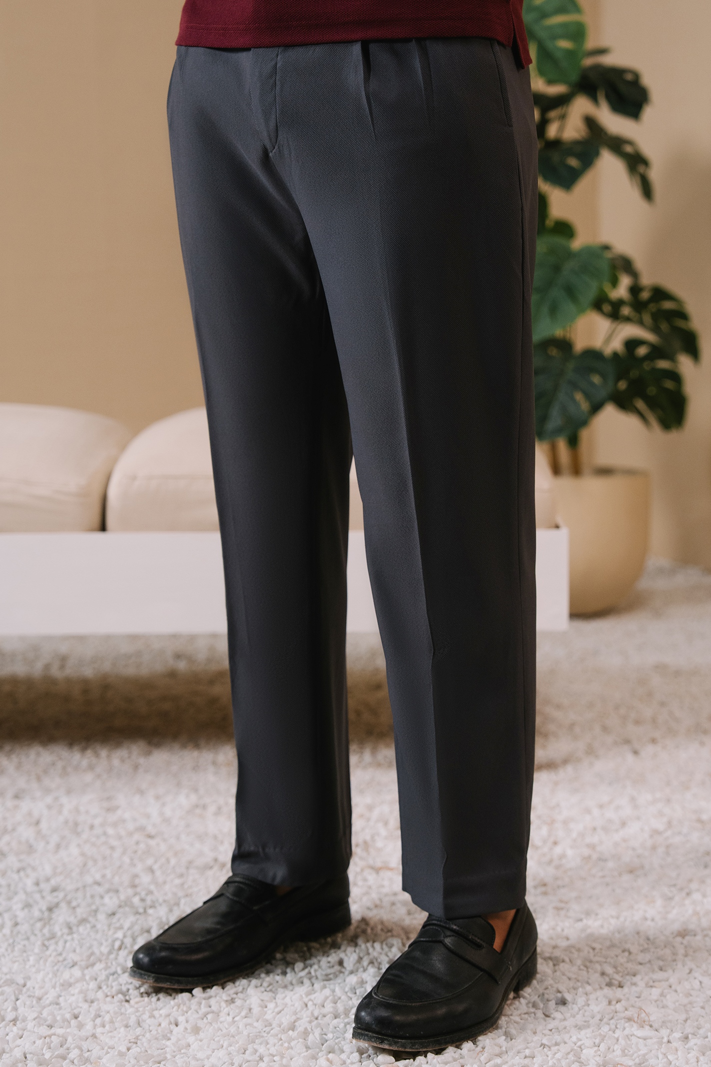 Pleated Adjustable Pants – Grey