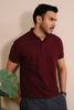 Honeycomb Textured Polo shirt - Windsor Wine