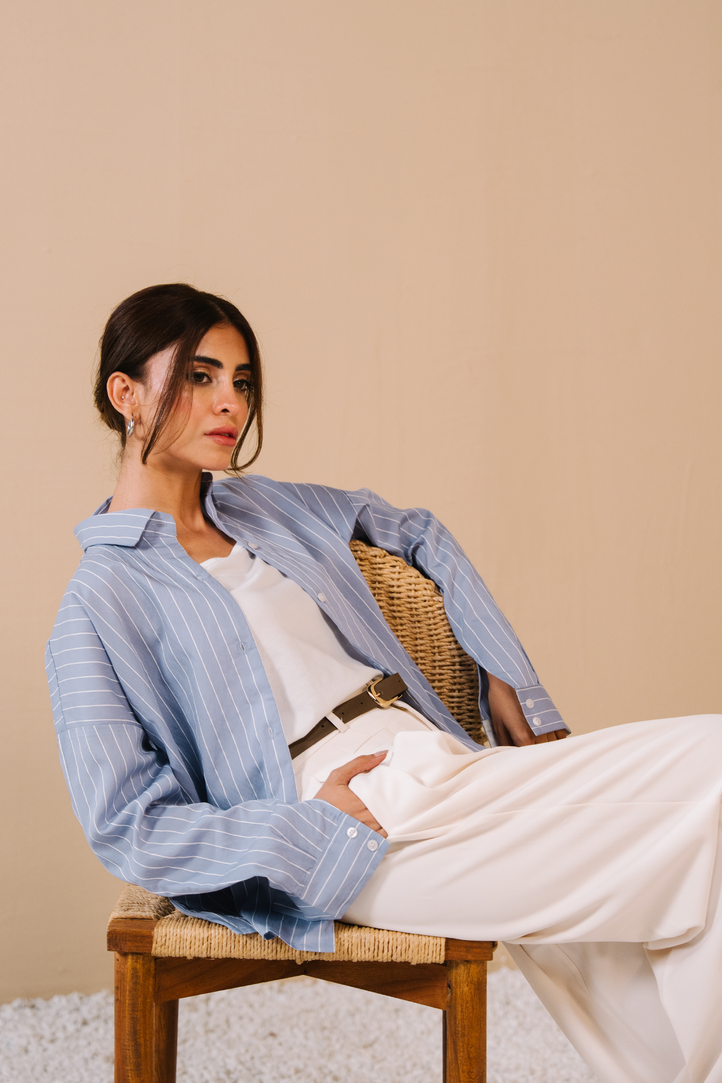 Stripe Button-down shirt - Blue and white stripe Main image